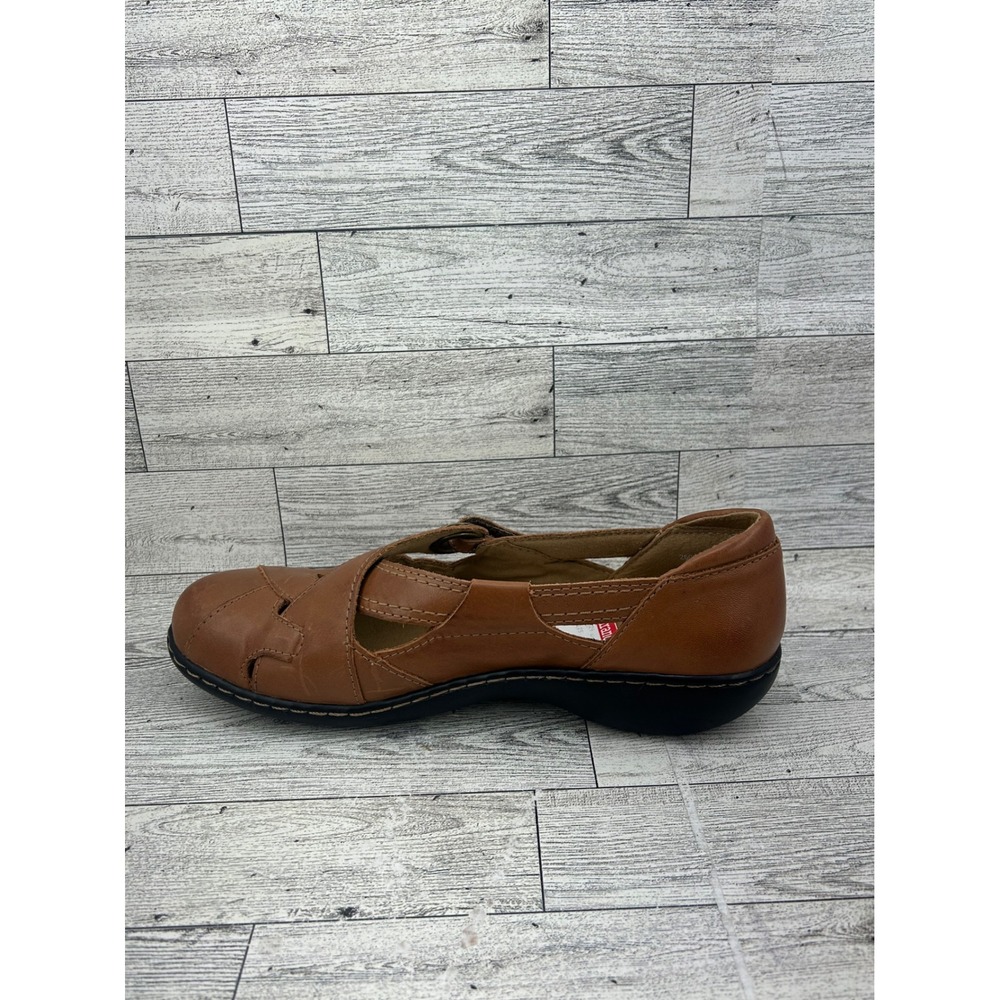 Clarks Brown Leather Mary Jane Shoes Comfort Flats 26069125 Women Size 8M - Picture 6 of 13